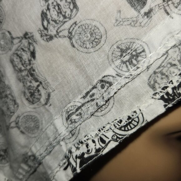 Motorcycle Print Cotton Scrub Head Wrap with Ties Unisex Scrub Cap Doo Rag - Picture 8 of 8